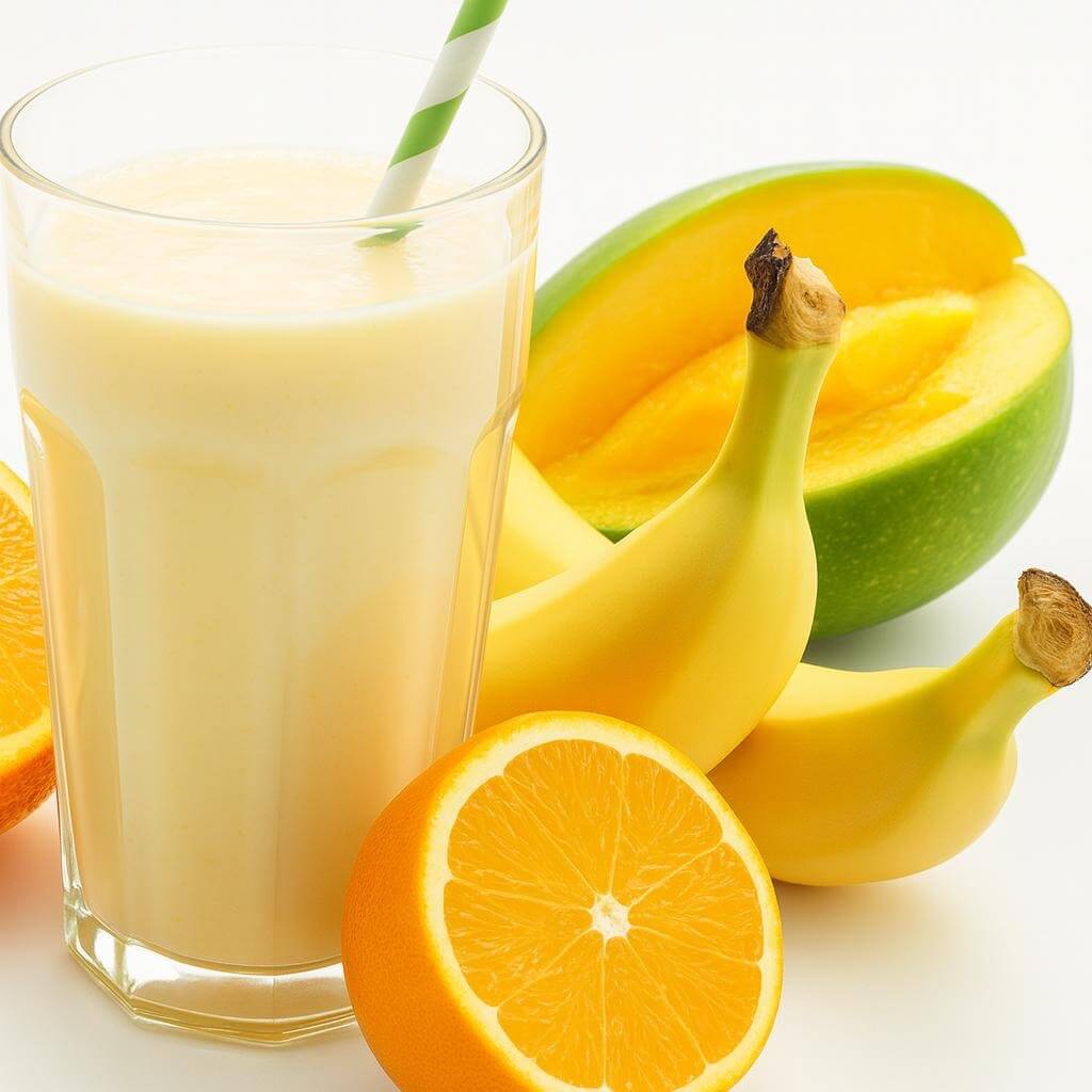 Frucht-Smoothie mit Banane und Orange